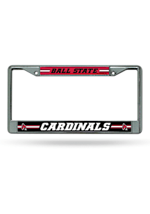 Ball State Cardinals Decal Chrome License Plate Frame - Silver