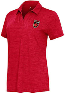 Antigua Phoenix Rising FC Womens Red Layout Short Sleeve Polo Shirt