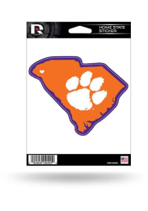 Clemson Tigers State Shape Auto Decal - Orange