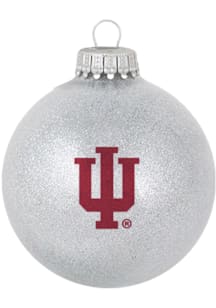 Indiana Hoosiers Glass Ball Ornament - Silver