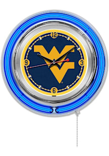 West Virginia Mountaineers Double Neon Wall Clock