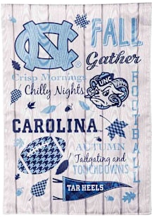 North Carolina Tar Heels Fall Theme Garden Flag - Light Blue