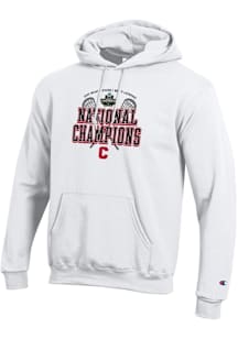 Champion Cornell Big Red Mens White 2025 Mens Lacrosse National Champions Powerblend Long Sleeve H..