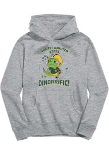 Vive La Fete North Dakota State Bison Toddler Grey Dino-Riffic Long Sleeve Hooded Sweatshirt