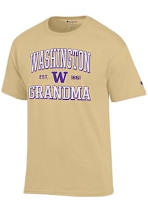Champion Washington Huskies Gold Est. Date Grandma Jersey Short Sleeve T Shirt