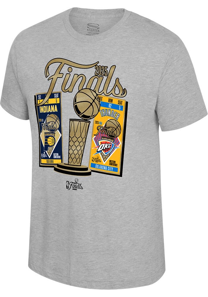 Oklahoma City Thunder Ash 2025 Finals Ticket Matchup vs Pacers Short Sleeve T Shirt