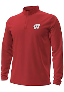 Under Armour Wisconsin Badgers Mens Red Motion Long Sleeve Qtr Zip Pullover