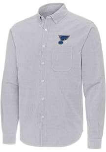 Antigua St Louis Blues Mens Ash Porter Long Sleeve Dress Shirt