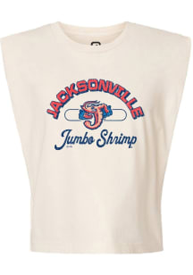 Summit Sportswear Jacksonville Jumbo Shrimp Womens White Vintage Arch Script Tank Top