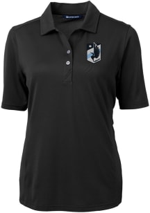 Cutter and Buck Minnesota United FC Womens Black Virtue Eco Pique Short Sleeve Polo Shirt