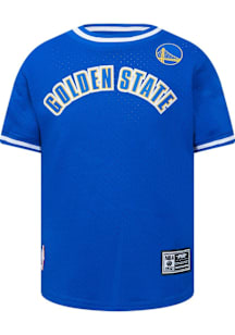 Pro Standard Golden State Warriors Boys Blue Mesh Short Sleeve Fashion Tee