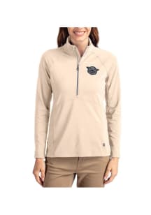 Womens Cincinnati Bearcats Brown Cutter and Buck Vault Adapt Eco Qtr Zip Pullover