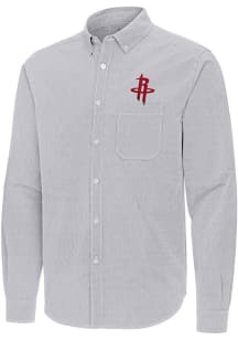 Antigua Houston Rockets Mens Ash Porter Long Sleeve Dress Shirt