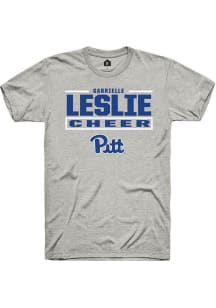 Gabrielle Leslie Rally Mens Ash Pitt Panthers NIL Stacked Box Player T Shirt