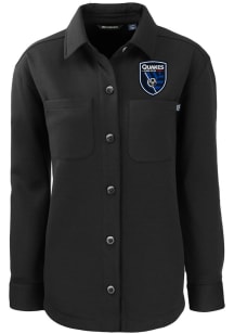 Cutter and Buck San Jose Earthquakes Womens Black Roam Shirt Light Weight Jacket