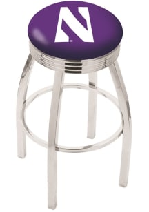 Northwestern Wildcats 3 Ring Chrome Seat Pub Stool