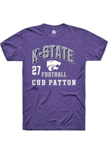 Cub Patton Rally Mens Purple K-State Wildcats NIL Arch Logo Player T Shirt
