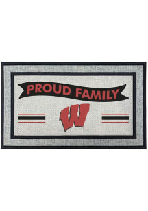 Ash Wisconsin Badgers Proud Family 18x30 Door Mat