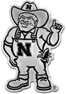 Nebraska Cornhuskers Herbie Mascot Car Emblem - Silver