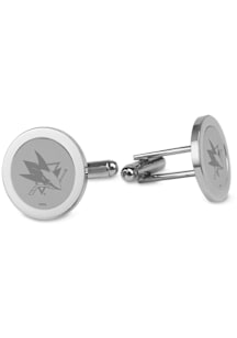 San Jose Sharks Silver Mens Cufflinks