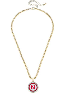 Nebraska Cornhuskers Pave Disc Necklace
