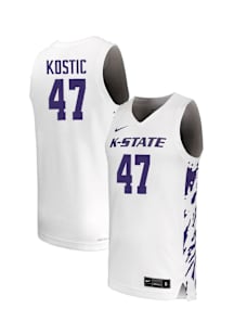 Andrej Kostic  Nike K-State Wildcats White NIL Name And Number Jersey