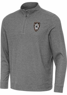 Antigua Orange County SC Mens Black Subtle Long Sleeve Qtr Zip Pullover