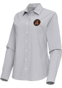 Antigua Atlanta United FC Womens Porter Long Sleeve Ash Dress Shirt