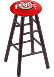 Brown Ohio State Buckeyes Round Cushion Maple Pub Stool