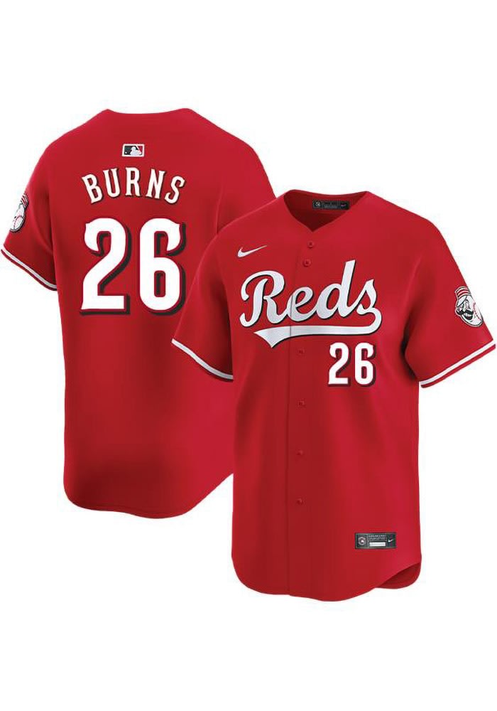 Chase Burns Cincinnati Reds Mens Red Alt Limited Baseball Jersey