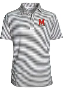 Youth Charcoal Maryland Terrapins Carson Short Sleeve Polo Shirt