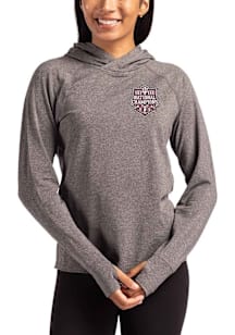 Cutter and Buck Indiana Hoosiers Womens Black 2025 CFP National Champions Adapt Knit Hood Hooded S..