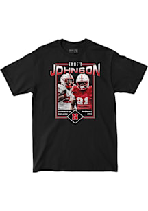 Emmett Johnson Nebraska Cornhuskers Black NIL Player Graphic Tee Short Sleeve Fashion Player T Shi..