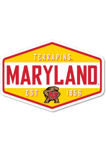 Red Maryland Terrapins 3.5&quot; Badge Rugged Stickers