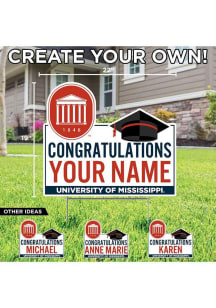 Ole Miss Rebels Personalized Congratulations Grad Yard Sign - White