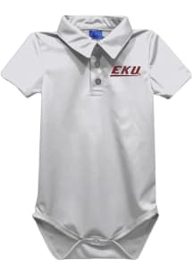 Vive La Fete Eastern Kentucky Colonels Baby White Team Short Sleeve One Piece Polo