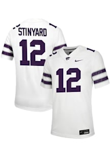 Serious Stinyard  Nike K-State Wildcats White Football NIL Game Football Jersey