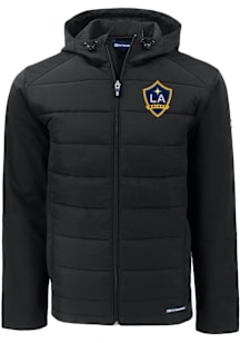 Mens LA Galaxy Cutter and Buck Mens Evoke Hood Heavyweight Jacket - Black