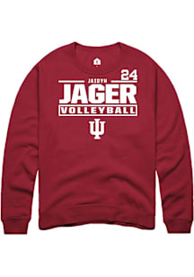 jaidyn jager Indiana Hoosiers Mens Crimson NIL Stacked Box Player Crew