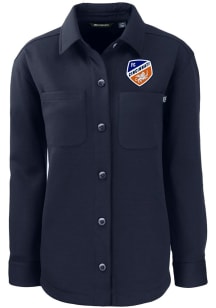Cutter and Buck FC Cincinnati Womens Navy Blue Roam Shirt Light Weight Jacket