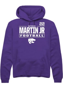 Antonio Martin Jr Rally Mens Purple K-State Wildcats NIL Stacked Box Player Hood