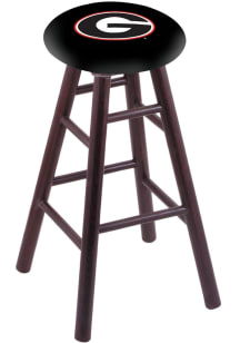 Georgia Bulldogs Round Cushion Oak Pub Stool - Brown