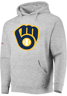 Milwaukee Brewers Mens Grey Primary Long Sleeve Hoodie