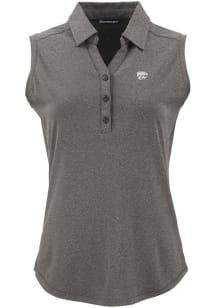 Womens K-State Wildcats Black Cutter and Buck Forge Eco Polo Shirt