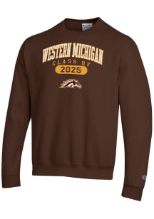 Mens Western Michigan Broncos Brown Champion Arch Pill Class of 2025 Powerblend Crew Sweatshirt