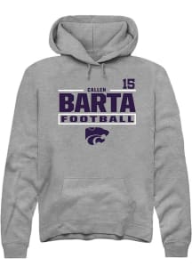 Callen Barta Rally Mens Graphite K-State Wildcats NIL Stacked Box Player Hood