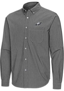 Antigua Philadelphia Eagles Mens Black Porter Long Sleeve Dress Shirt