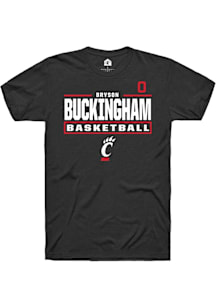 Bryson Buckingham Cincinnati Bearcats Black NIL Stacked Box Short Sleeve Player T Shirt