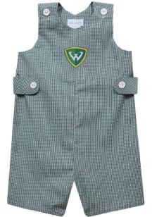 Vive La Fete Wayne State Warriors Baby Green Gingham Overalls