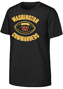 Washington Commanders Youth Black Little Kicker Short Sleeve T-Shirt